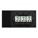 Clipsal Flush Switch, Clipsal Solis T Series, Horizontal Mount, 3 Gang Ebony Aluminium/ Ceramic White 230V-240V- 1043TA-EA, 1043TA-WC