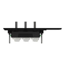 Clipsal Flush Switch, Clipsal Solis T Series, Horizontal Mount, 3 Gang Ebony Aluminium/ Ceramic White 230V-240V- 1043TA-EA, 1043TA-WC
