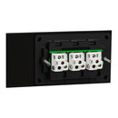 Clipsal Flush Switch, Clipsal Solis T Series, Horizontal Mount, 3 Gang Ebony Aluminium/ Ceramic White 230V-240V- 1043TA-EA, 1043TA-WC