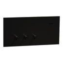 Clipsal Flush Switch, Clipsal Solis T Series, Horizontal Mount, 3 Gang Ebony Aluminium/ Ceramic White 230V-240V- 1043TA-EA, 1043TA-WC