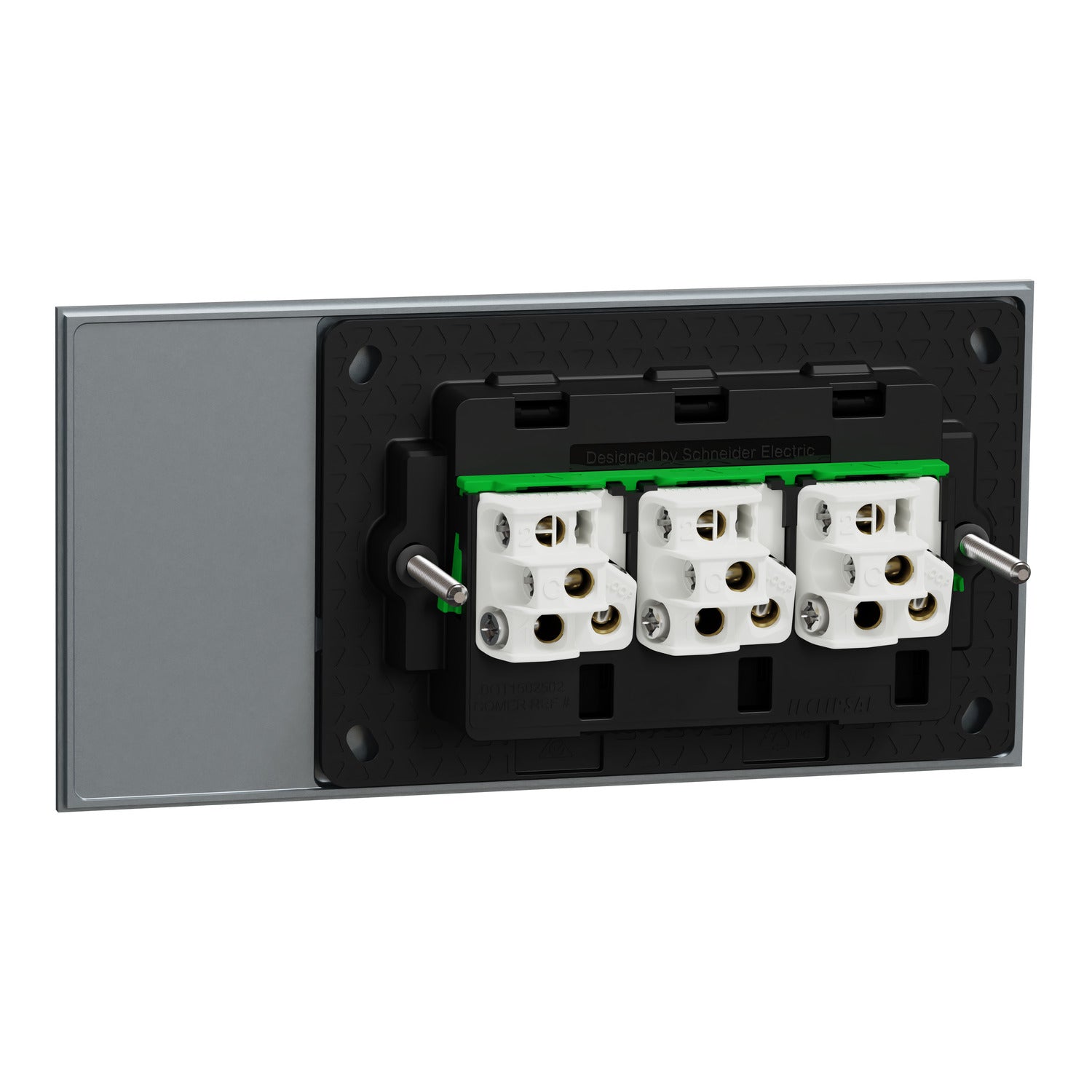 Clipsal Flush Switch, Clipsal Solis T Series, Horizontal Mount, 3 Gang Platinum 230V-240V- 1043TA-PT