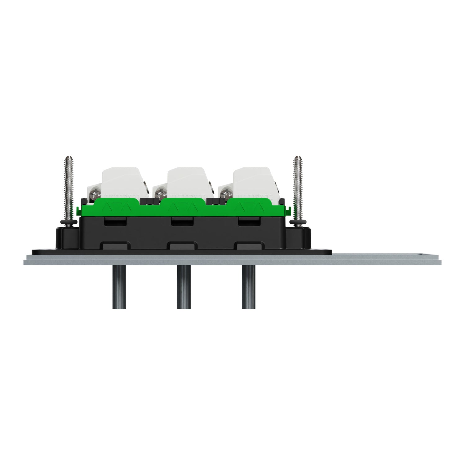 Clipsal Flush Switch, Clipsal Solis T Series, Horizontal Mount, 3 Gang Platinum 230V-240V- 1043TA-PT