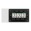 Clipsal Flush Switch, Clipsal Solis T Series, Horizontal Mount, 3 Gang Ebony Aluminium/ Ceramic White 230V-240V- 1043TA-EA, 1043TA-WC