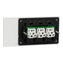 Clipsal Flush Switch, Clipsal Solis T Series, Horizontal Mount, 3 Gang Ebony Aluminium/ Ceramic White 230V-240V- 1043TA-EA, 1043TA-WC