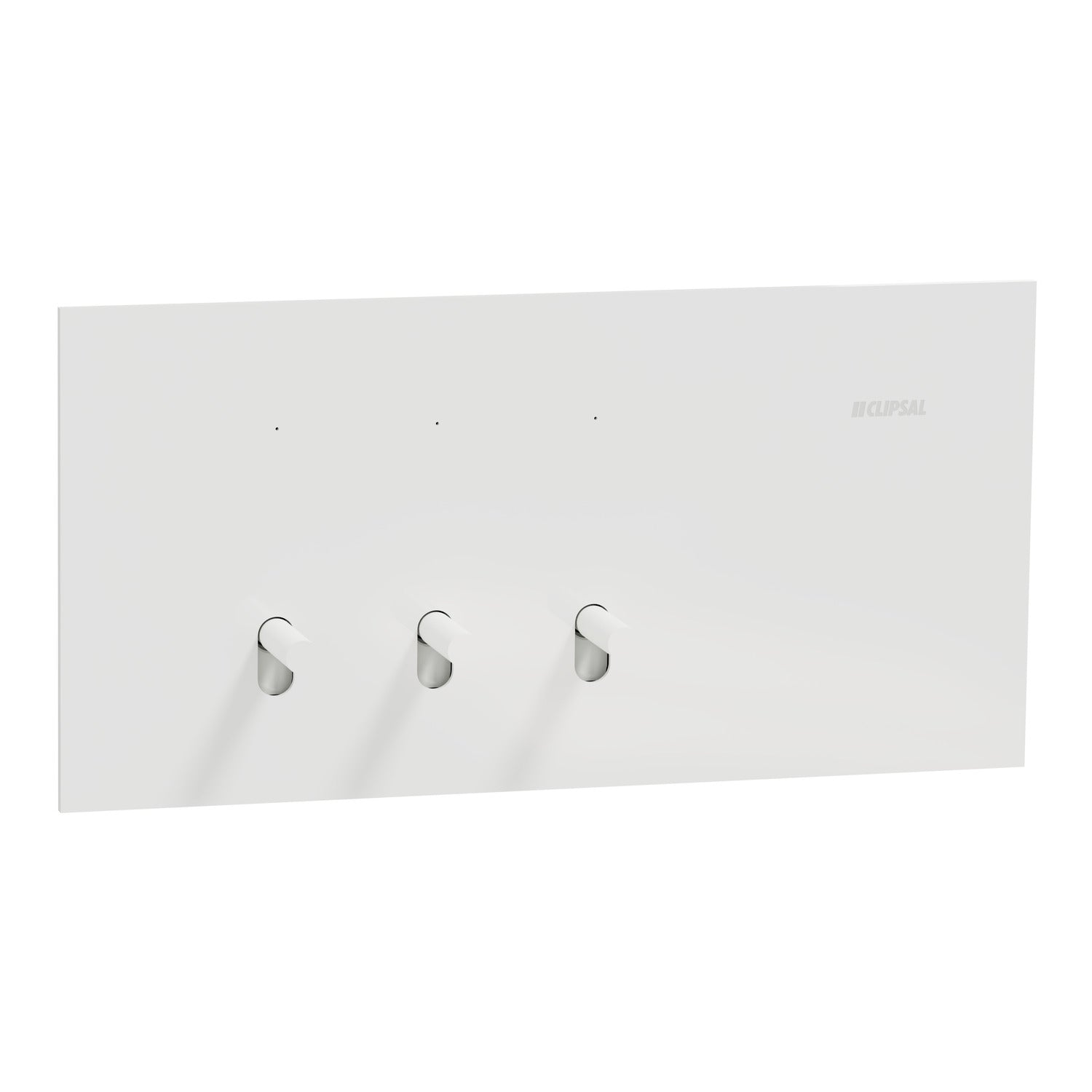 Clipsal Flush Switch, Clipsal Solis T Series, Horizontal Mount, 3 Gang Ebony Aluminium/ Ceramic White 230V-240V- 1043TA-EA, 1043TA-WC