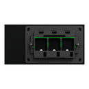 Clipsal Grid Plate and Cover, Clipsal Solis T Series, 3 Gang, Horizontal Ebony Aluminium/ Ceramic White- 1043TUA-EA, 1043TUA-WC