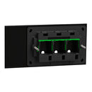 Clipsal Grid Plate and Cover, Clipsal Solis T Series, 3 Gang, Horizontal Ebony Aluminium/ Ceramic White- 1043TUA-EA, 1043TUA-WC