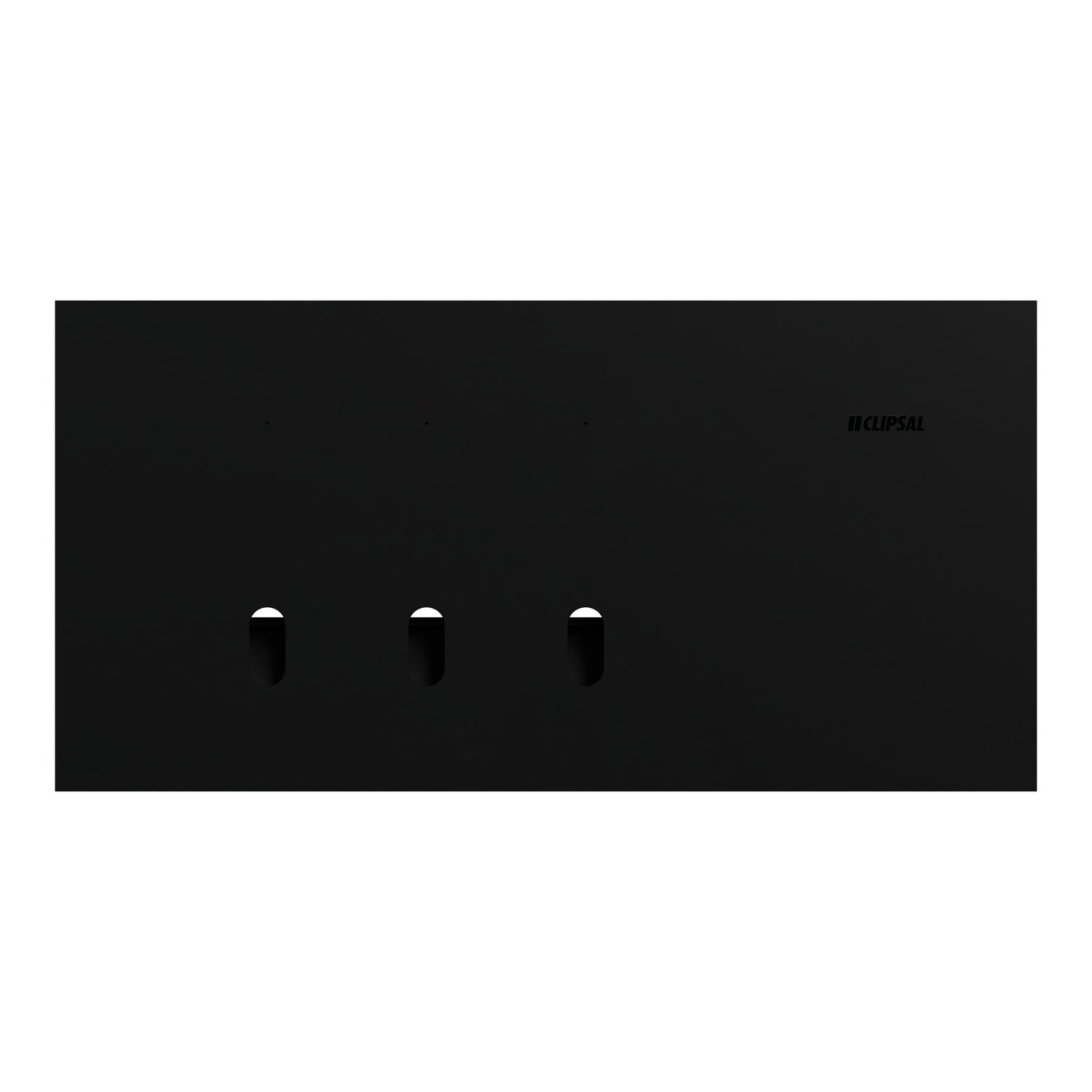 Clipsal Grid Plate and Cover, Clipsal Solis T Series, 3 Gang, Horizontal Ebony Aluminium/ Ceramic White- 1043TUA-EA, 1043TUA-WC