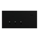 Clipsal Grid Plate and Cover, Clipsal Solis T Series, 3 Gang, Horizontal Ebony Aluminium/ Ceramic White- 1043TUA-EA, 1043TUA-WC