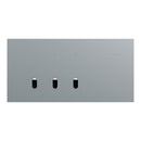 Clipsal Grid Plate and Cover, Clipsal Solis T Series, 3 Gang, Horizontal Platinum- 1043TUA-PT