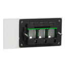 Clipsal Grid Plate and Cover, Clipsal Solis T Series, 3 Gang, Horizontal Ebony Aluminium/ Ceramic White- 1043TUA-EA, 1043TUA-WC