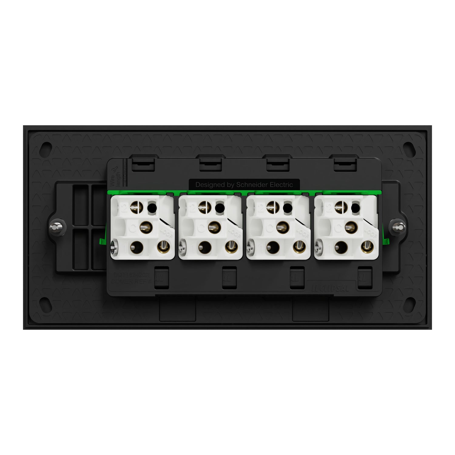 Clipsal Flush Switch, Clipsal Solis, Horizontal Mount, 4 Gang, Matt Black/ Matt White 230V-240V- 1044PA-ZB, 1044PA-ZW