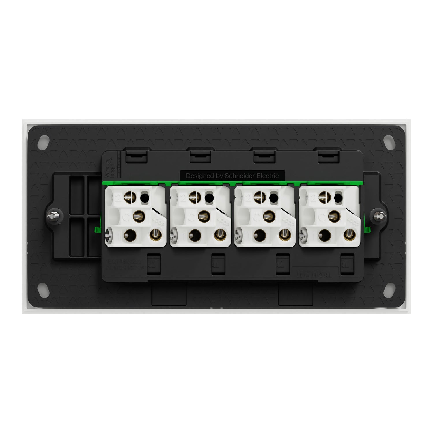 Clipsal Flush Switch, Clipsal Solis, Horizontal Mount, 4 Gang, Matt Black/ Matt White 230V-240V- 1044PA-ZB, 1044PA-ZW