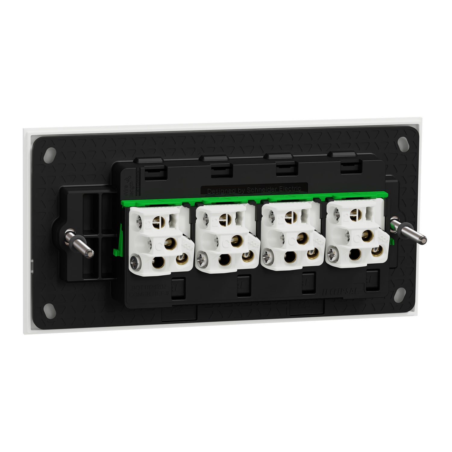 Clipsal Flush Switch, Clipsal Solis, Horizontal Mount, 4 Gang, Matt Black/ Matt White 230V-240V- 1044PA-ZB, 1044PA-ZW