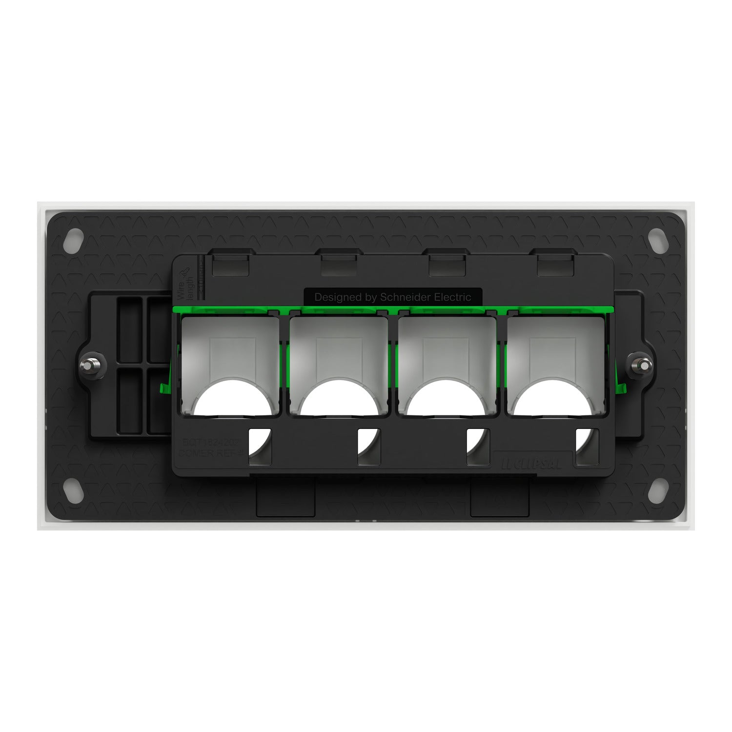 Clipsal Grid Plate and Cover, Clipsal Solis, 3 Gang, Horizontal Matt Black/ Matt White- 1044PUA-ZB, 1044PUA-ZW