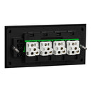 Clipsal Flush Switch, Clipsal Solis T Series, Horizontal Mount, 4 Gang, Ebony Aluminium/ White Ceramic 230V-240V- 1044TA-EA, 1044TA-WC