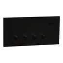 Clipsal Flush Switch, Clipsal Solis T Series, Horizontal Mount, 4 Gang, Ebony Aluminium/ White Ceramic 230V-240V- 1044TA-EA, 1044TA-WC