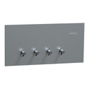 Clipsal Flush Switch, Clipsal Solis T Series, Horizontal Mount, 4 Gang Platinum 230V-240V- 1044TA-PT