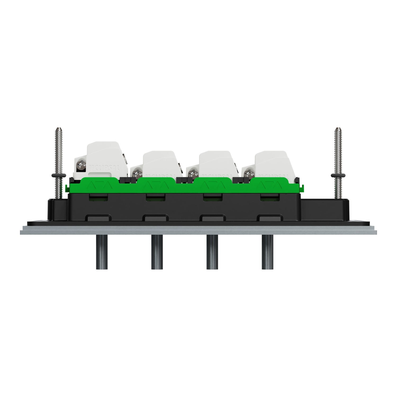 Clipsal Flush Switch, Clipsal Solis T Series, Horizontal Mount, 4 Gang Platinum 230V-240V- 1044TA-PT