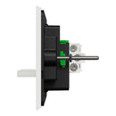 Clipsal Flush Switch, Clipsal Solis T Series, Horizontal Mount, 4 Gang, Ebony Aluminium/ White Ceramic 230V-240V- 1044TA-EA, 1044TA-WC