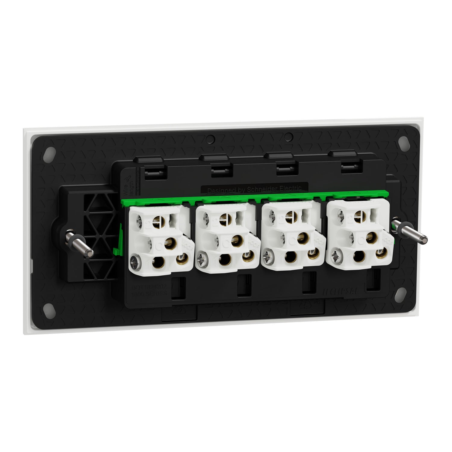 Clipsal Flush Switch, Clipsal Solis T Series, Horizontal Mount, 4 Gang, Ebony Aluminium/ White Ceramic 230V-240V- 1044TA-EA, 1044TA-WC