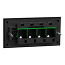 Clipsal Grid Plate and Cover, Clipsal Solis T Series, 4 Gang, Horizontal Brass Ebony Aluminium/ White Ceramic/ Living Brass- 1044TUA-LB, 1044TUA-EA, 1044TUA-WC