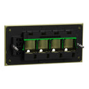 Clipsal Grid Plate and Cover, Clipsal Solis T Series, 4 Gang, Horizontal Brass Ebony Aluminium/ White Ceramic/ Living Brass- 1044TUA-LB, 1044TUA-EA, 1044TUA-WC