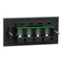 Clipsal Grid Plate and Cover, Clipsal Solis T Series, 4 Gang, Horizontal Platinum- 1044TUA-PT