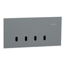 Clipsal Grid Plate and Cover, Clipsal Solis T Series, 4 Gang, Horizontal Platinum- 1044TUA-PT