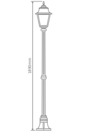 Domus PARIS 1LT 1.94M POSTLIGHT LED Flood Lights Beige/ Burgundy/ Black/ Green/ White IP43 - PARIS