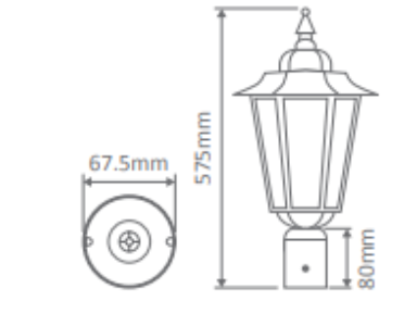 Domus TURIN LARGE POST TOP LED Weatherproof Beige / Black / Burgundy / Green / White - 15506, 15507, 15508, 15509, 15511 - Domus Lighting