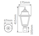 Domus PARIS POST TOP B22 LED Weatherproof Beige / Burgundy / Black / Green / White - 15182, 15183, 15184, 15185, 15187