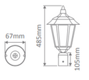 Domus TURIN POST TOP LED Weatherproof Beige / Black / Burgundy / Green / White - 15476, 15477, 15478, 15479, 15481 - Domus Lighting