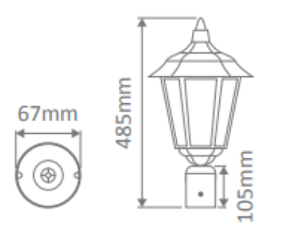 Domus TURIN POST TOP LED Weatherproof Beige / Black / Burgundy / Green / White - 15476, 15477, 15478, 15479, 15481 - Domus Lighting