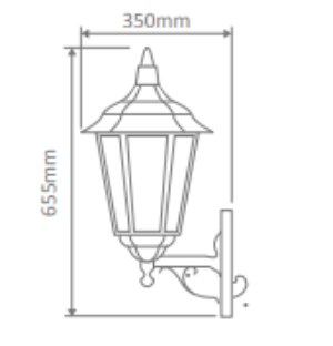 Domus CHESTER-LARGE WALL BRACKET UP B22 Exterior Wall Lights Beige / Burgundy / Black / Green / White IP43 - 15062, 15063, 15064, 15065, 15067