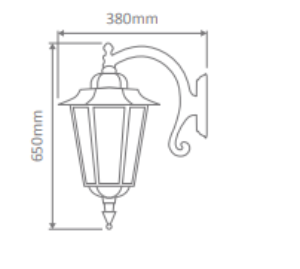 Domus TURIN-LARGE WALL BRACKET C-ARM DOWN Exterior Wall Lights Beige / Black / Burgundy / Green / White - 16138, 16139, 16140, 16141, 16142 - Domus Lighting