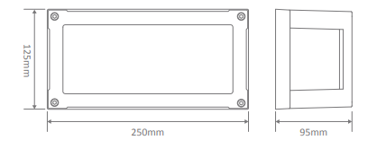 Domus York Rectangle Exterior Wall Lights 3000K 5000K Black 7W 240V IP65 - 19648, 19649 - Domus Lighting