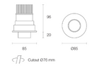 Trend Platinum P12Q LED Downlights 3000K 4000K White / Black / Silver 10W 180-265V IP20 - P12Q3, P12Q4 - Trend Lighting