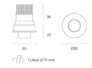 Trend Platinum P12Q LED Downlights 3000K 4000K White / Black / Silver 10W 180-265V IP20 - P12Q3, P12Q4 - Trend Lighting