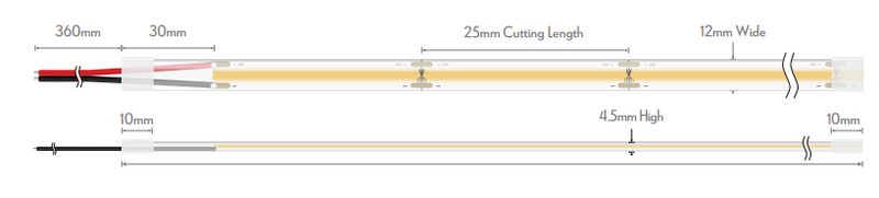 Domus PLEX-COB-10-IP67 LED Strip and Channels Tri - 10W 24V IP67 - 24059, 24060, 24061 -Domus Lighting