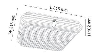 SAL MEMPHIS SQUARE SL9719SQ LED Weatherproof 4000K White 22W 240V IP65 - SL9719SQ, SL9719SQ/C - SAL Lighting