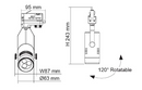 SAL SPOT IV STR3/4863TC LED Track Light Tri - White / Black 4W 240V - STR3/4863TC/WH, STR3/4863TC/BK - SAL Lighting