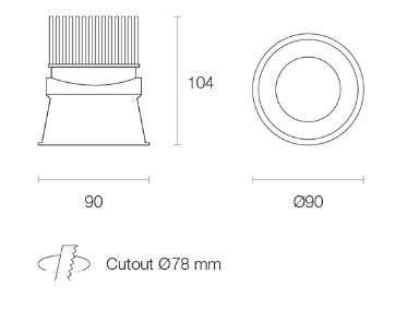 Trend MINILED XDT10 LED Downlights 3000K 4000K White / Black /Silver 10W 180-265V IP20 - XDT103, XDT104 - Trend Lighting