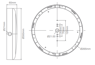 Domus VERSA-300 ROUND PLAIN BUNKER Exterior Wall Lights Black / White 240V IP65 - 19800, 19802 - CLA Lighting