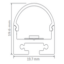 Domus CURVE-20-SM 1M C/W RND DIF LED Channels and Accessories Aluminium / Black / White - 22008, 22066, 22067