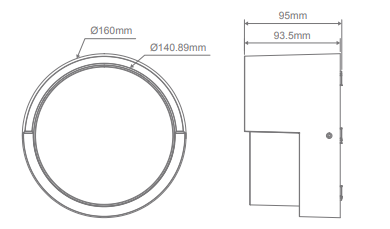 Domus Livi-8 Round Down Exterior Wall Lights Tri - Black / Dark Grey / White 8W 240V IP65 - 22692, 22693, 22694 - Domus Lighting