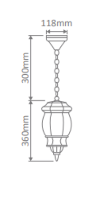 Domus GT-670 Vienna Pendant Beige/ Black/ Burgundy/ Green/ White 240V IP23 - 15878, 15879, 15880, 15881, 15883