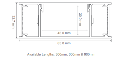 Domus LUMALINE-2-300 Up or Down LED Interior Wall Light Tri - Matt Black 240V IP20 - 23584, 23585, 25386 - Domus Lighting