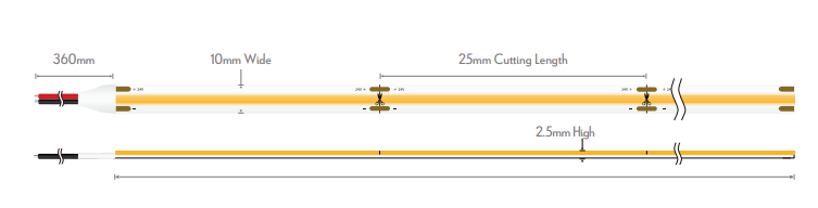 Domus PLEX-COB-15 LED Strip and Channels Tri - 15W 24V IP54 - 24020, 24021, 24022 20M PACK - Domus Lighting