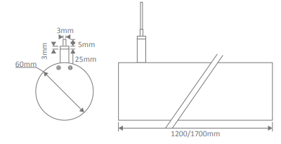 Domus Pipe-60 Linear Interior Pendant Tri - White 31W 240V IP20 - 23135, 23136, 23137 -Domus Lighting